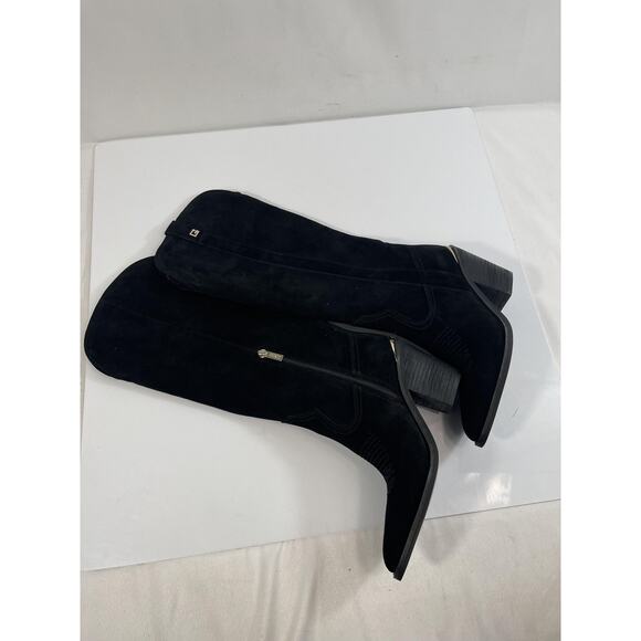 GUESS Boots Womens Size 5.5M Black Suede GWSASHAN Western Knee High Heel - Picture 6 of 12